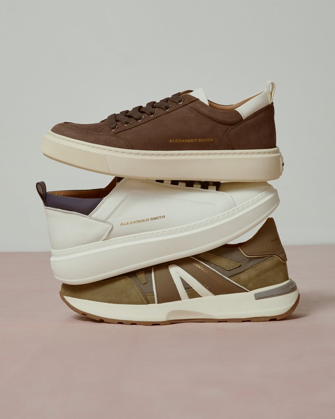 Bond Man Cognac White leather