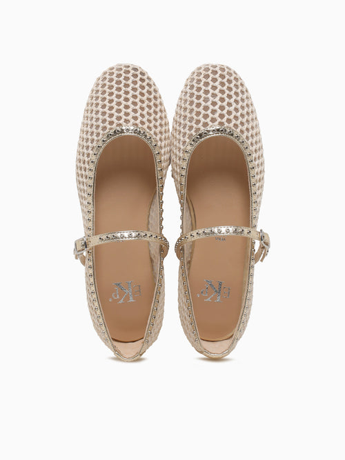 Mirabelle Beige Platino rete Pelle Beige / 5 / M