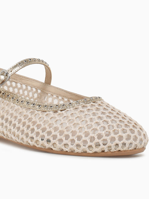 Mirabelle Beige Platino rete Pelle Beige / 5 / M