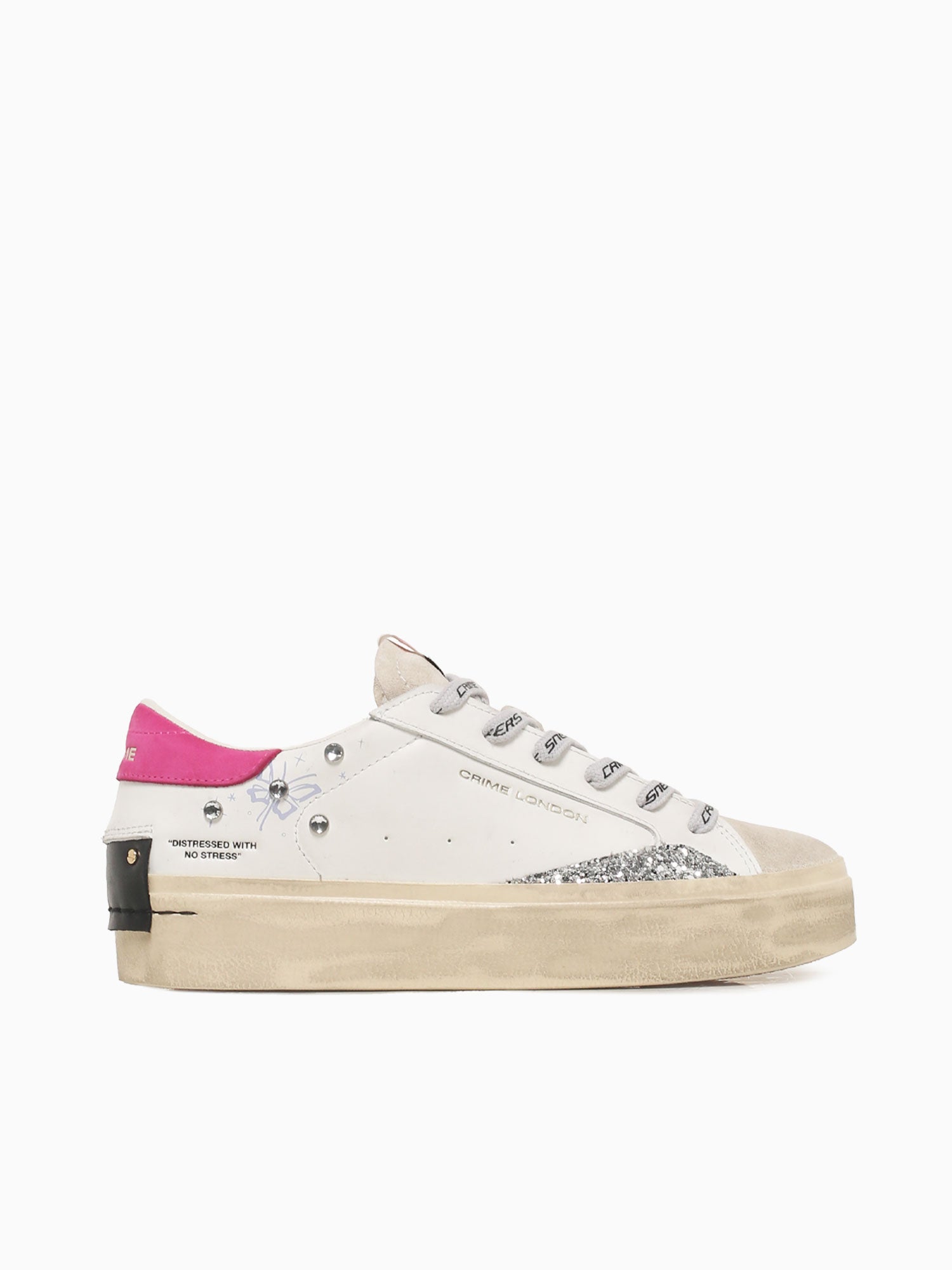 Distressed Platform White Beige Pink lea White / 36 / M