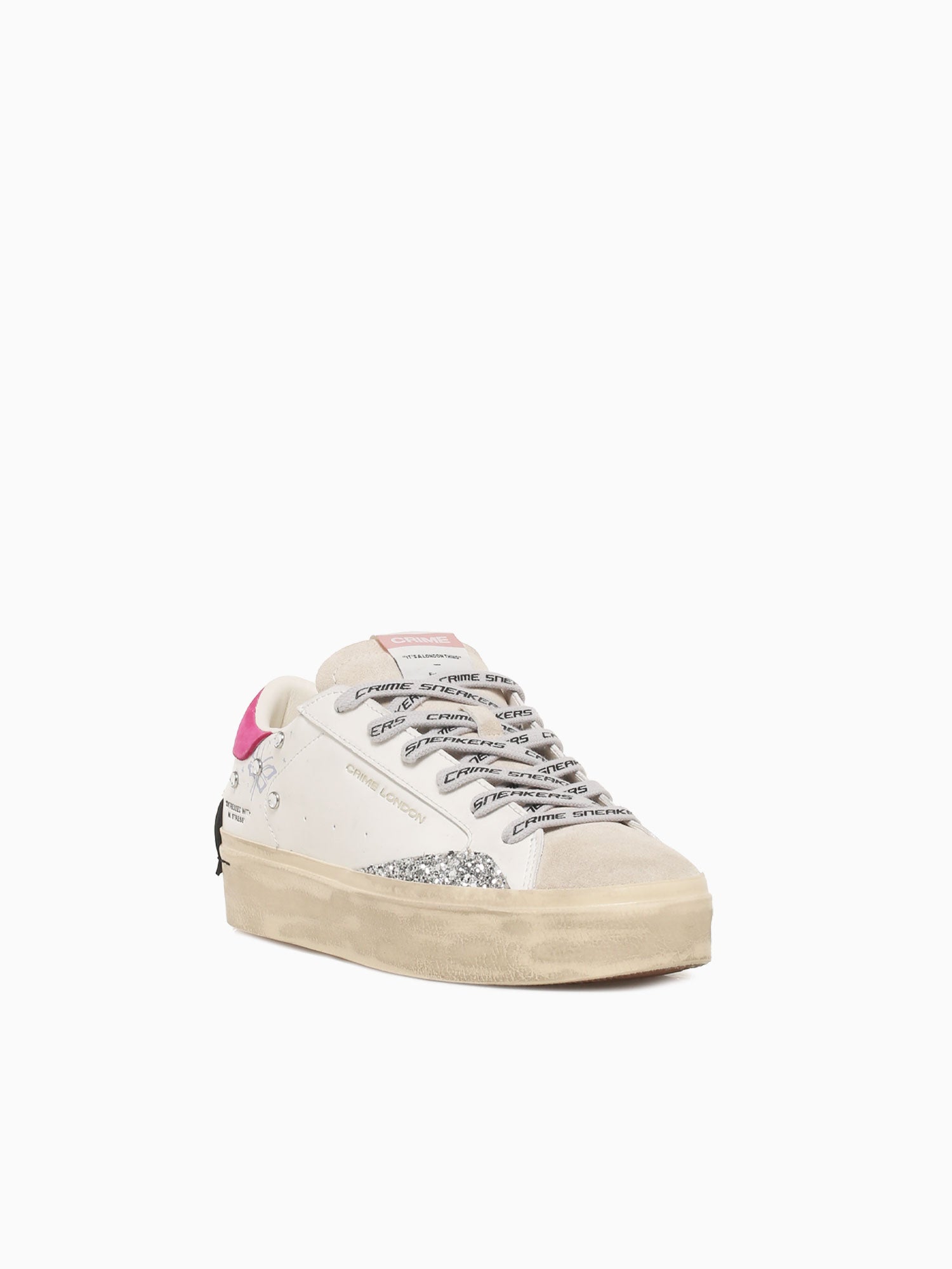 Distressed Platform White Beige Pink lea White / 36 / M