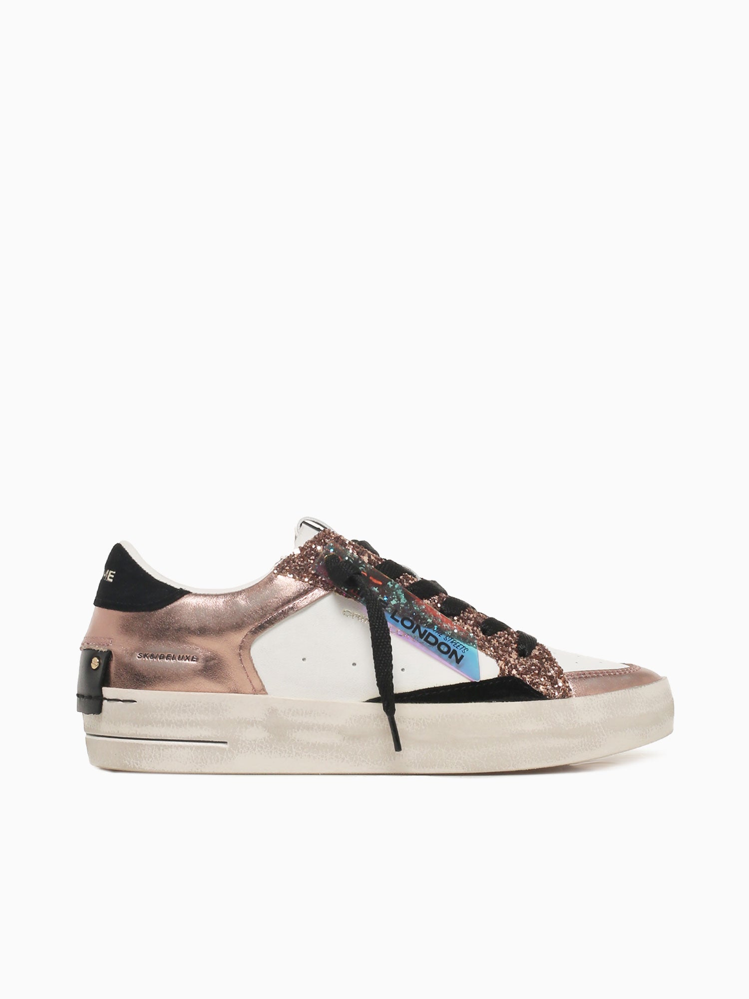 Sk8 Deluxe Bronze White leather Glitter Bronze / 36 / M