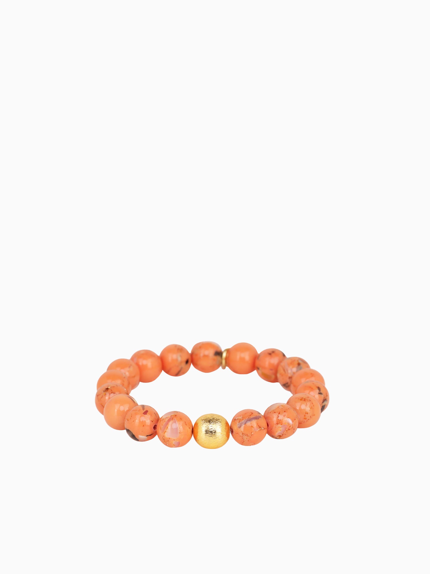 Marble Beaded Bracelet Peach Orange / ONE
