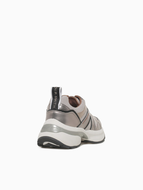 Victoria Woman Dark Silver Black Leathe Silver / 36 / M