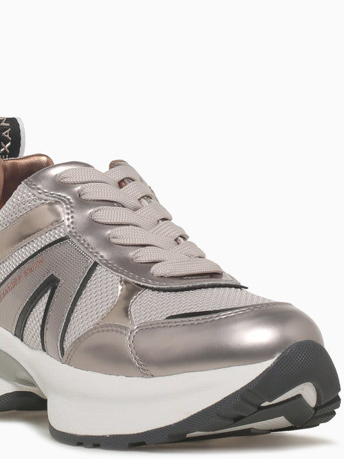 Victoria Woman Dark Silver Black Leathe Silver / 36 / M