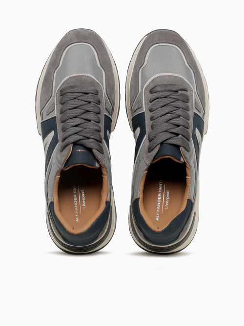 Liverpool Man Light Grey Blue Leather Grey / 40 / M