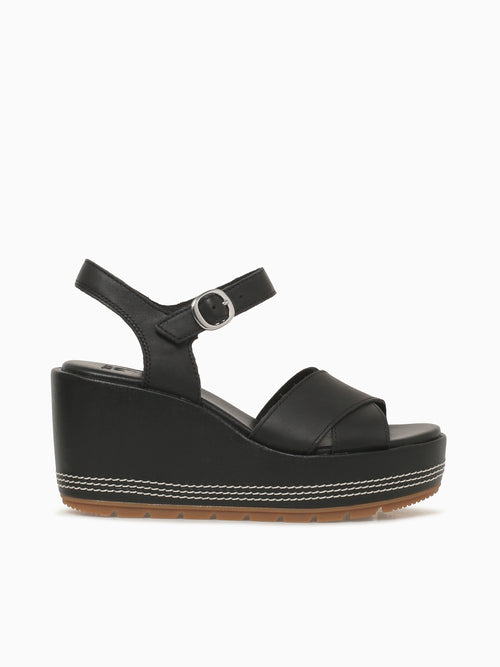 Sunpeak Wedge Ankle Strap Blk Gum lea Black / 5 / M