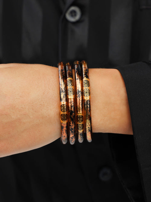 Koi Leopard All Weather Bangles Bright Orange / S