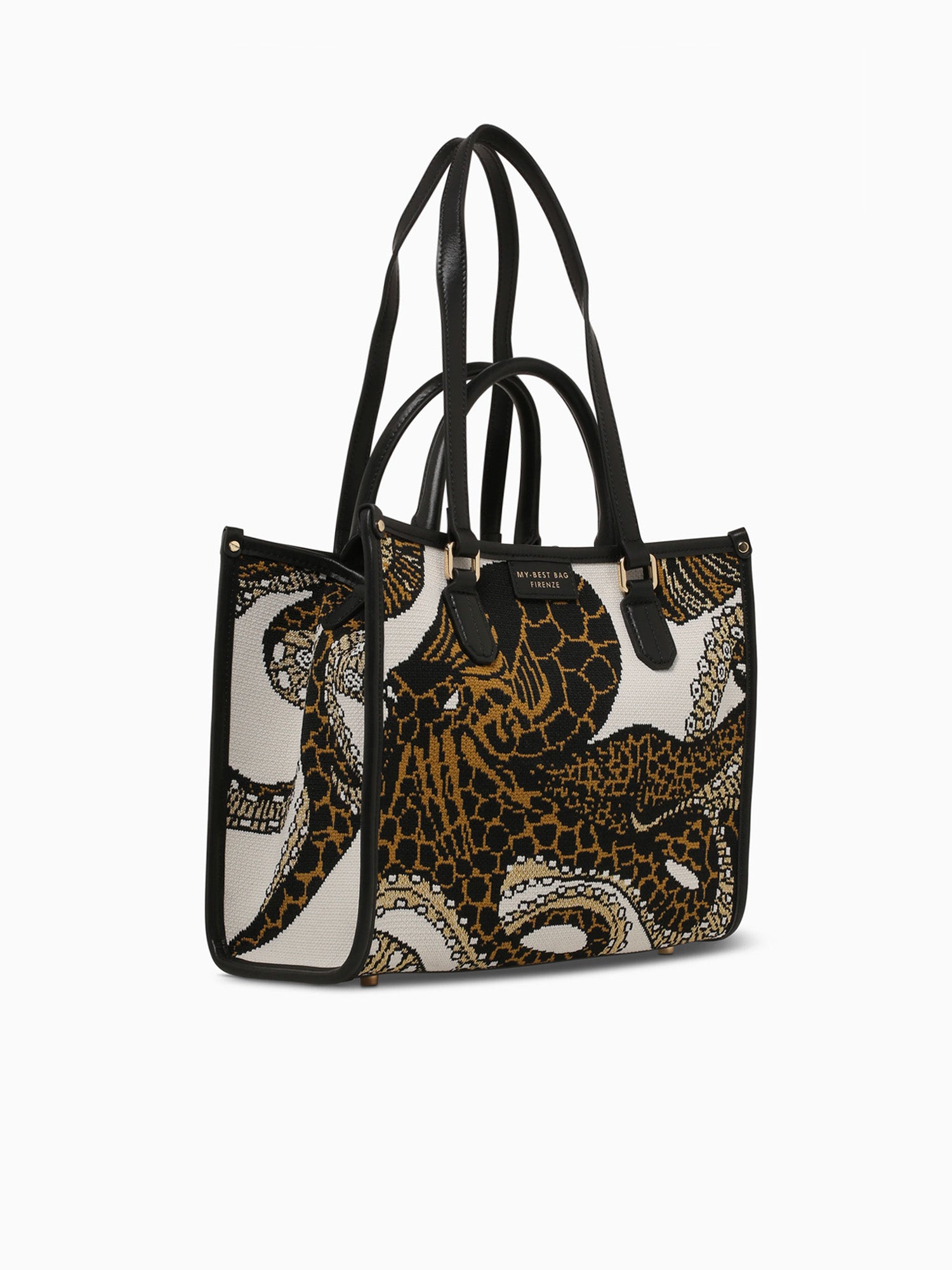 Atena Sea Creatures Tote Octopus Black