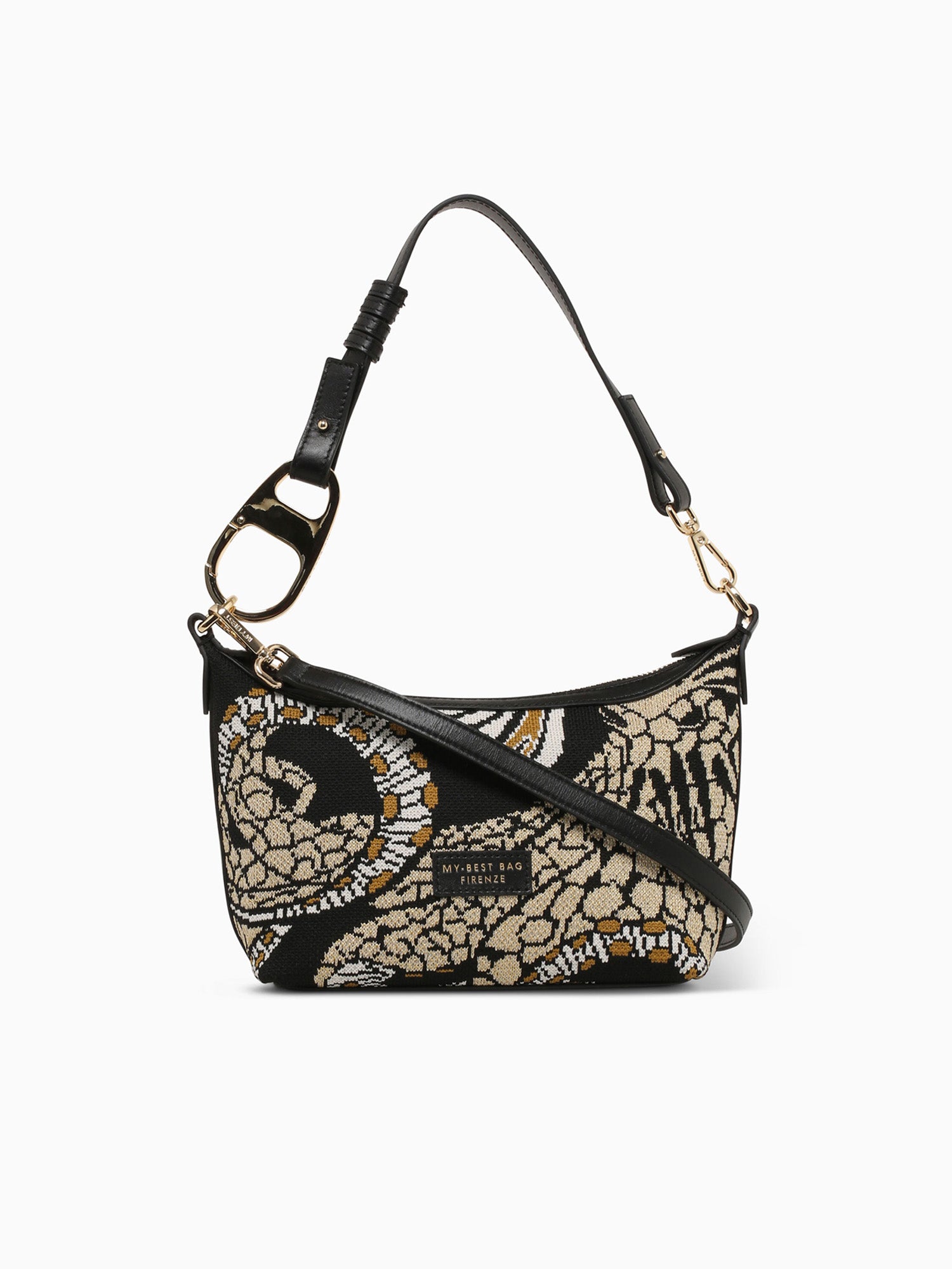 Atena Sea Creatures Shoulder Bag Octopus Black