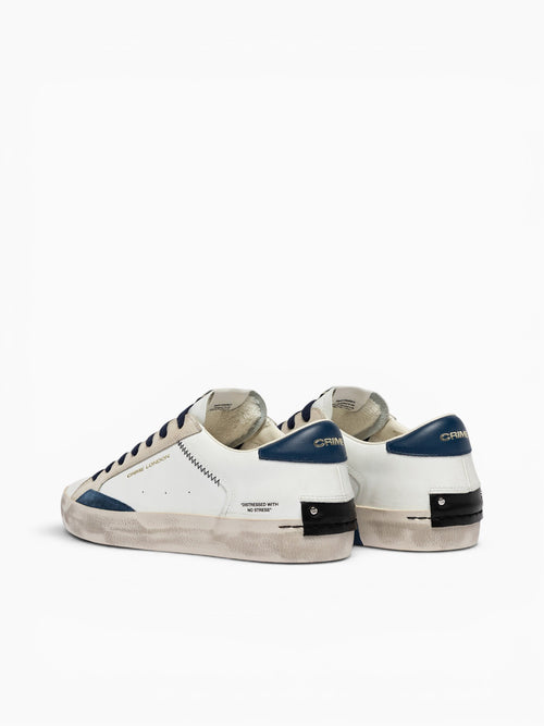 Distressed 19003pp8 10 white Navy lea White / 41 / M