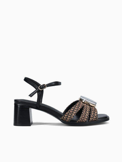 Carmen Negro Tan rafia Man made Black / 36 / M