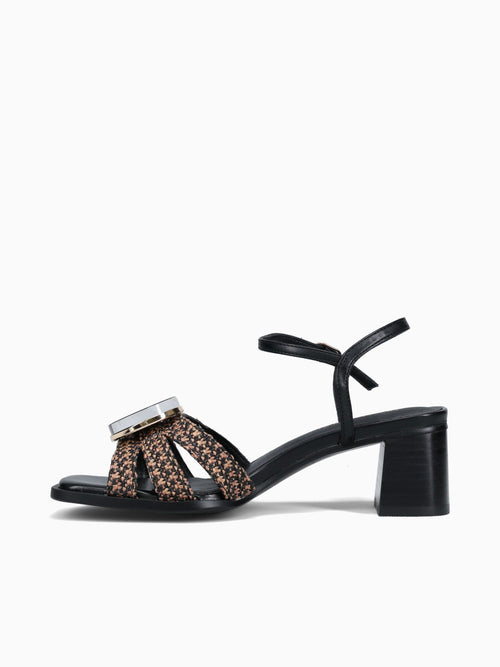 Carmen Negro Tan rafia Man made Black / 36 / M