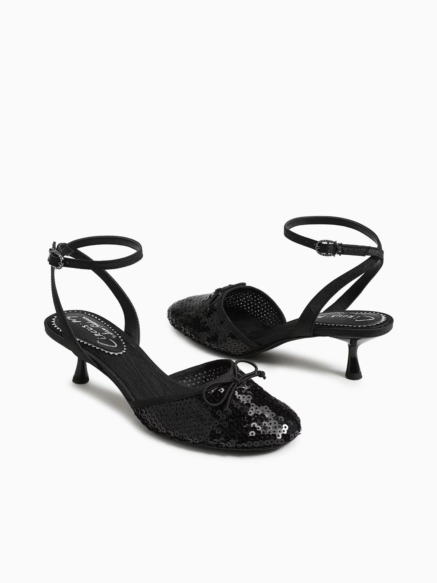 Rosetta Black Sequins Fabric Black / 5 / M