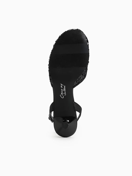 Rosetta Black Sequins Fabric Black / 5 / M