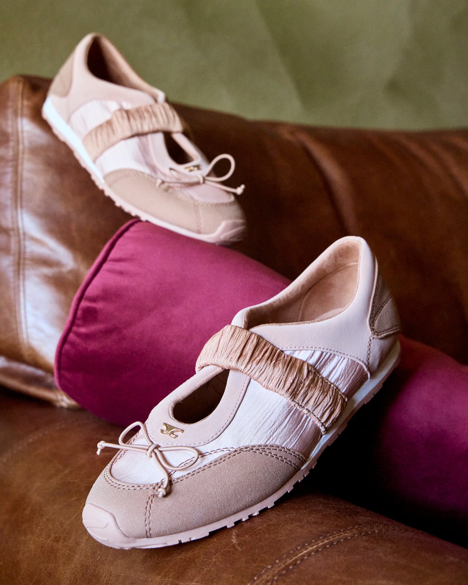 Nara Ballet Blush Multi Satin Suede