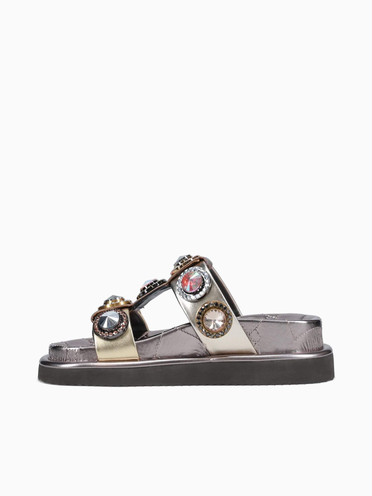 Orson Crystal Sandal Gold Leather Gold / 5 / M