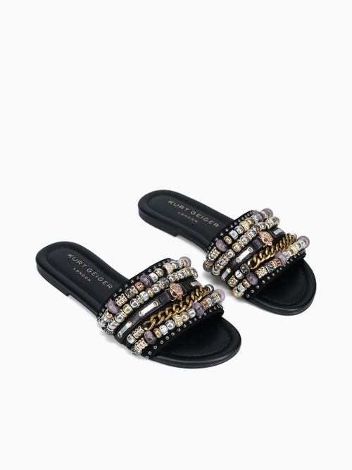 Southbank Beaded Flat Black Fabric Black / 5 / M