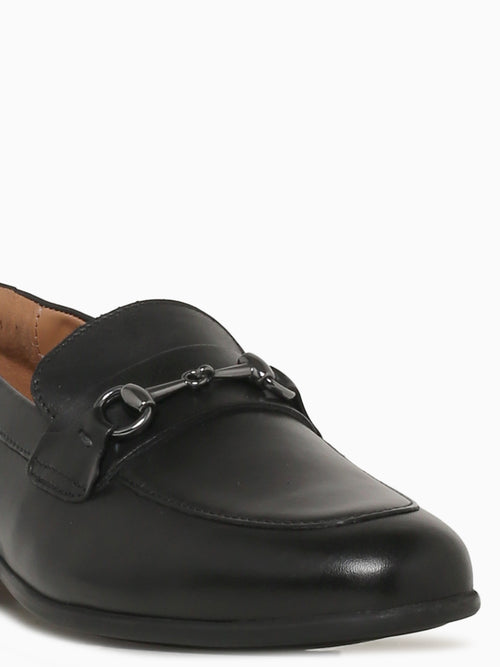 Modena Moc Toe Bit Black Leather Black / 7 / M