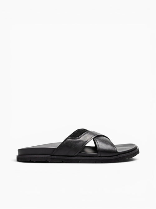 Bayside Cross Strap Black Leather Black / 7 / M