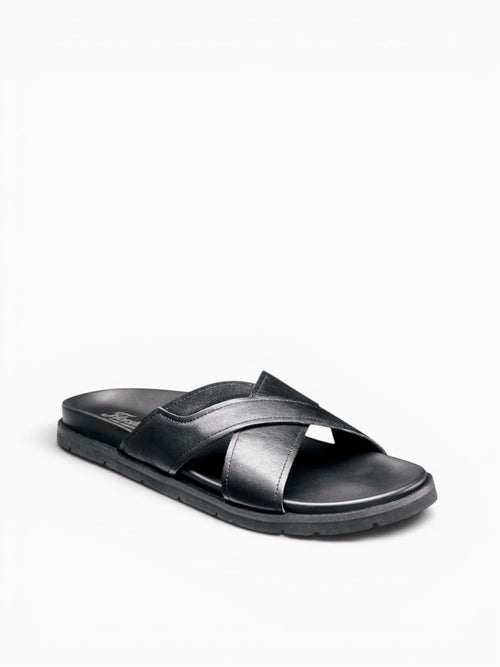 Bayside Cross Strap Black Leather Black / 7 / M