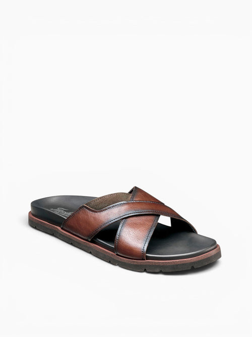 Bayside Cross Strap Brown Leather Brown / 7 / M