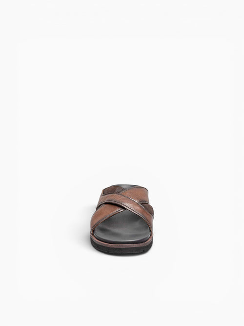 Bayside Cross Strap Brown Leather Brown / 7 / M