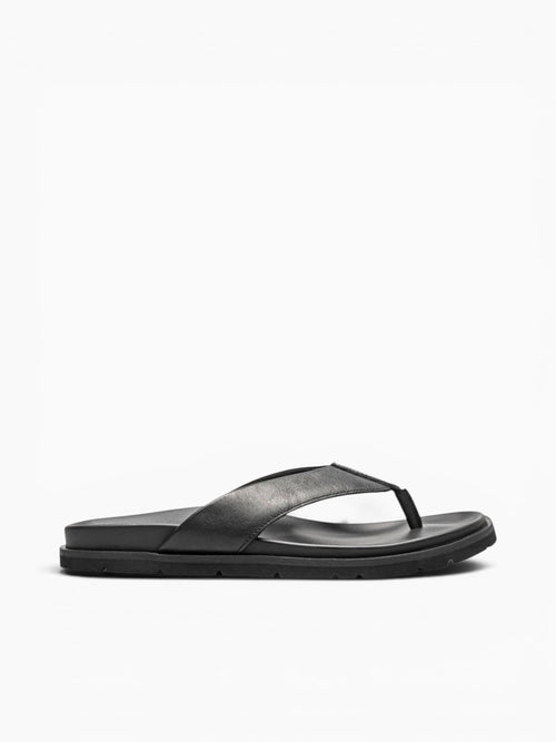 Bayside Thong Black Leather Black / 7 / M