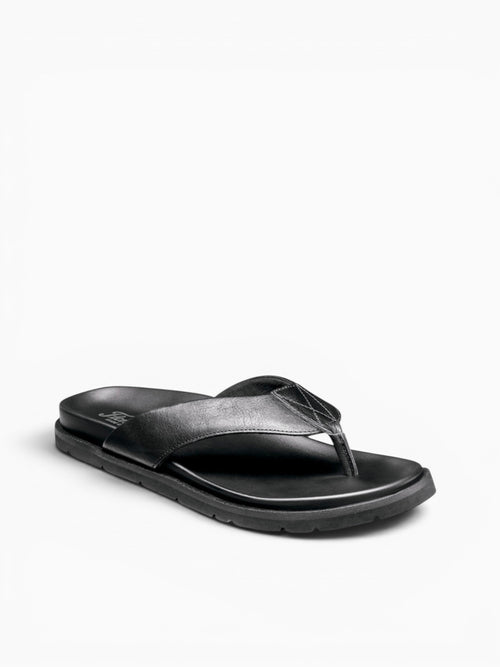Bayside Thong Black Leather Black / 7 / M