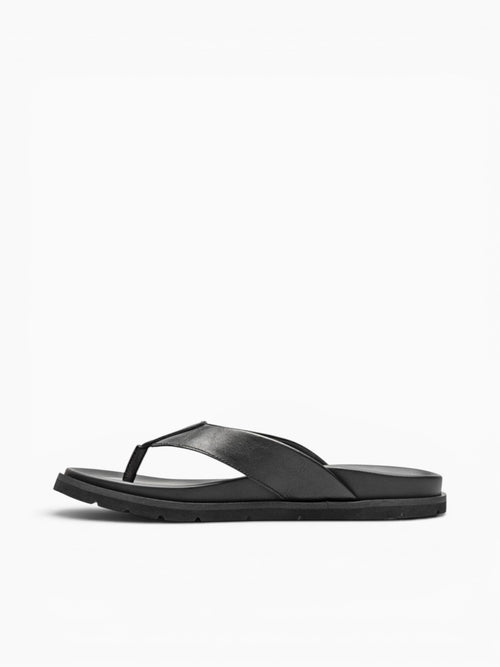 Bayside Thong Black Leather Black / 7 / M