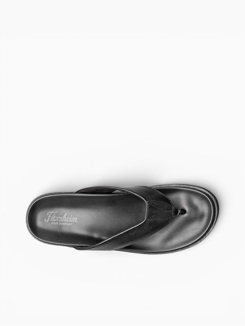 Bayside Thong Black Leather Black / 7 / M