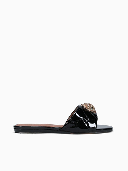 Kensington Flat Sandal Black Patent Black / 5 / M