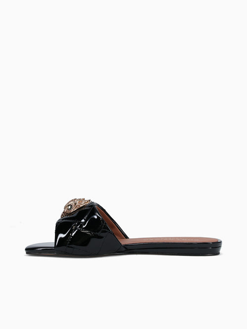 Kensington Flat Sandal Black Patent Black / 5 / M
