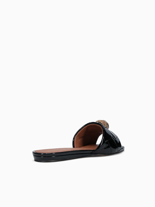Kensington Flat Sandal Black Patent Black / 5 / M