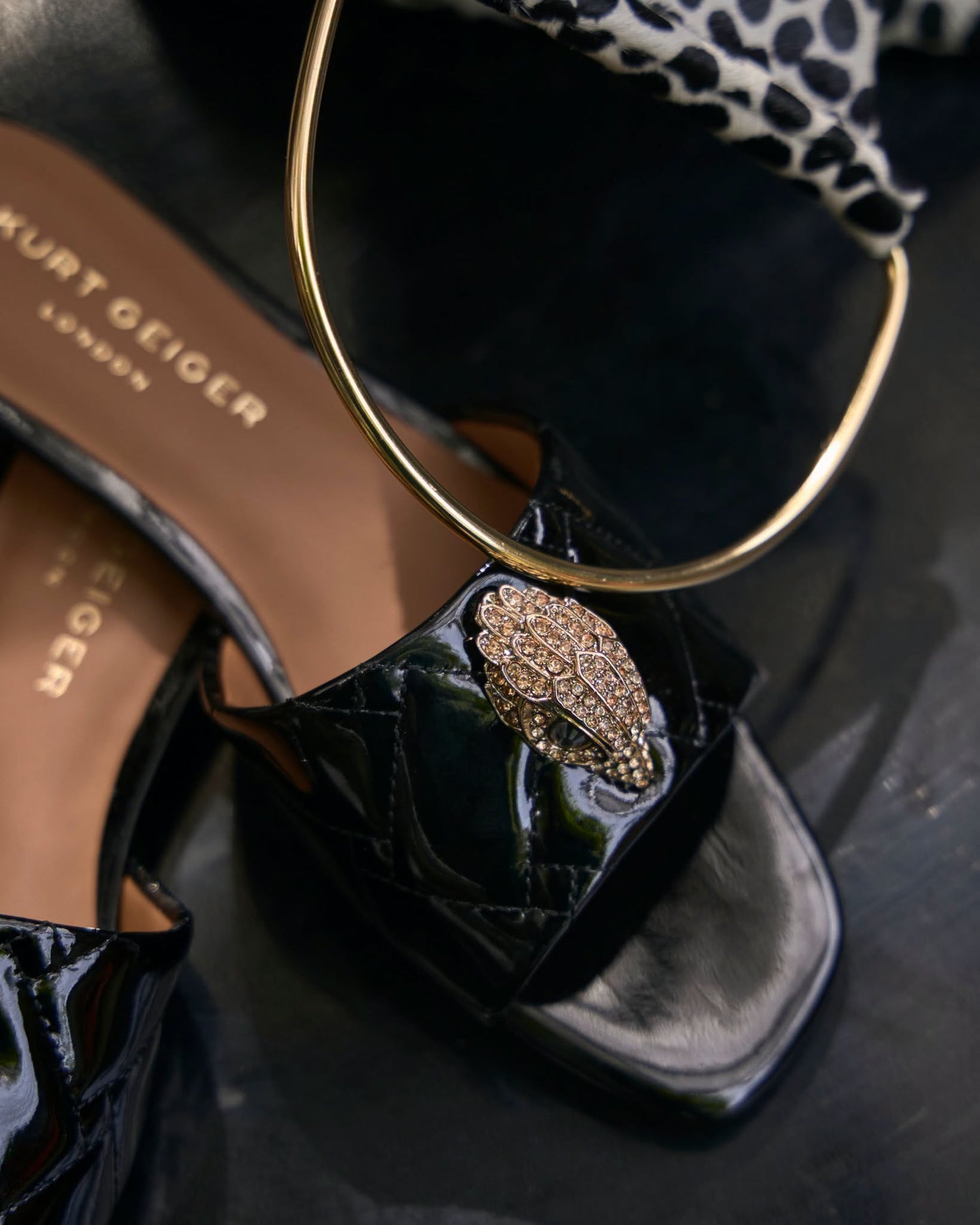 Kensington Flat Sandal Black Patent