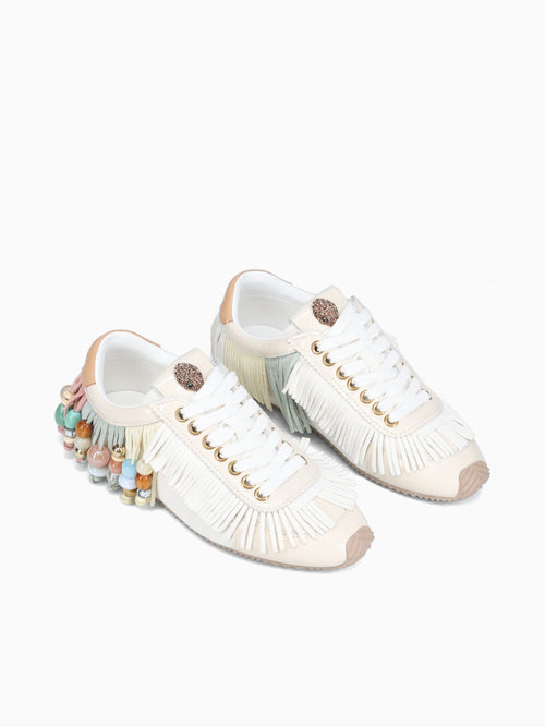 Islington Beaded Tassel Cream Combo Lea White Multi / 5 / M
