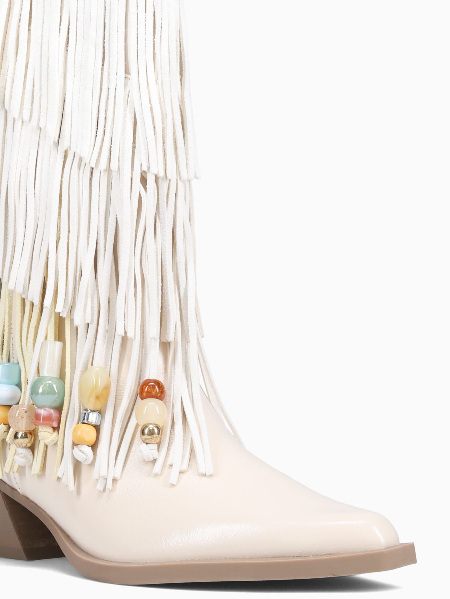 Fringe Cowboy Boot Cream Combo Lea Sde White Multi / 5 / M