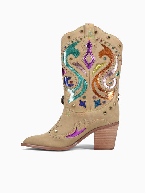 Kensington Cowboy Boot Camel Combo sde L Multi / 5 / M