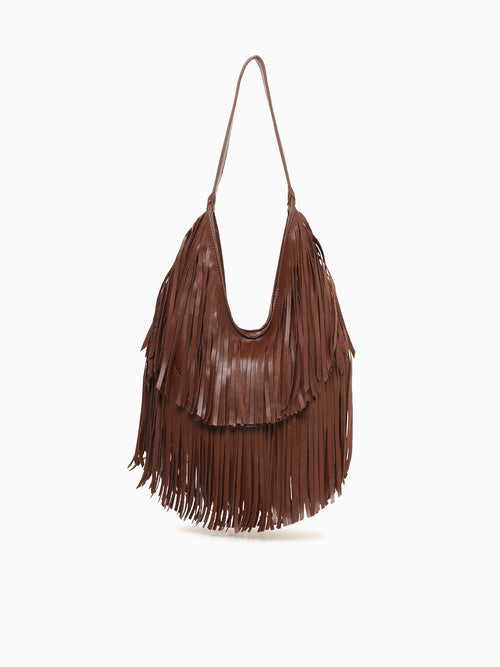 Fringe Shoulder Bag Chocolate Brown