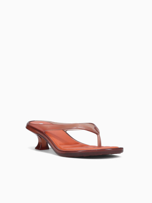 Flip Flop Kitten Heel Brown Orange jelly Brown / 5 / M