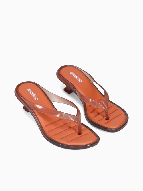 Flip Flop Kitten Heel Brown Orange jelly Brown / 5 / M