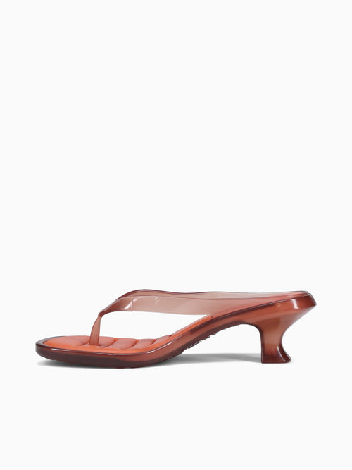 Flip Flop Kitten Heel Brown Orange jelly Brown / 5 / M