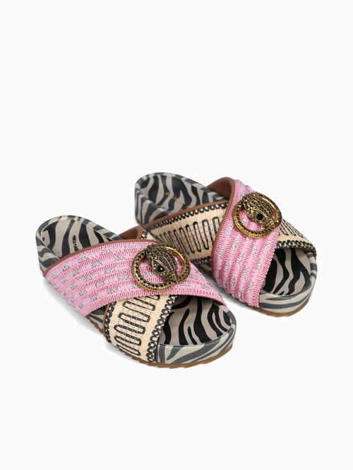 Chelsea Cross Strap Pink Combo Fabric Pink / 5 / M