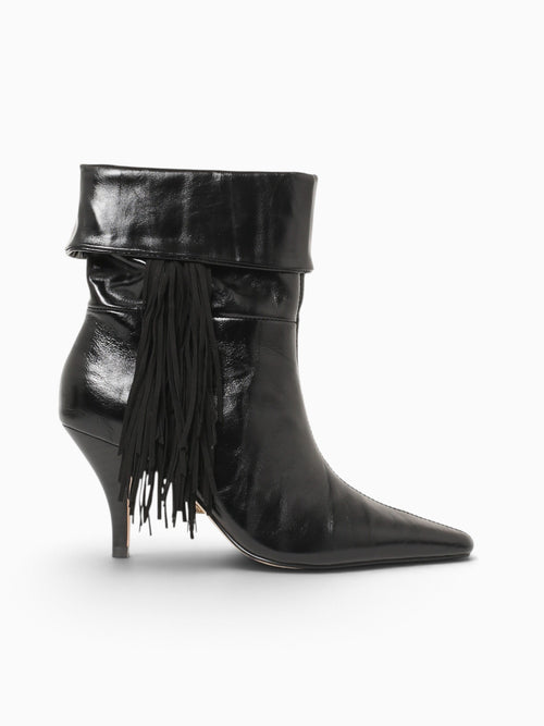 Fringe Slouch Boot Black Leather Black / 5 / M