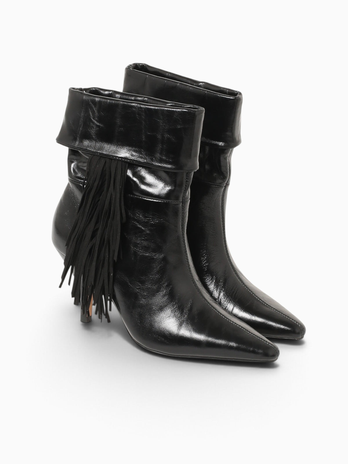 Fringe Slouch Boot Black Leather Black / 5 / M
