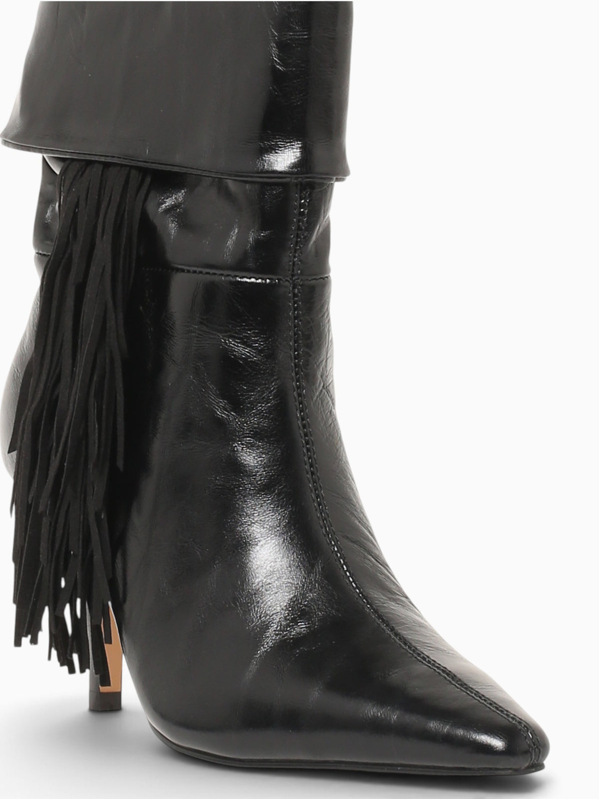 Fringe Slouch Boot Black Leather Black / 5 / M