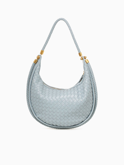 Woven Shoulder Bag Light Blue Light Blue