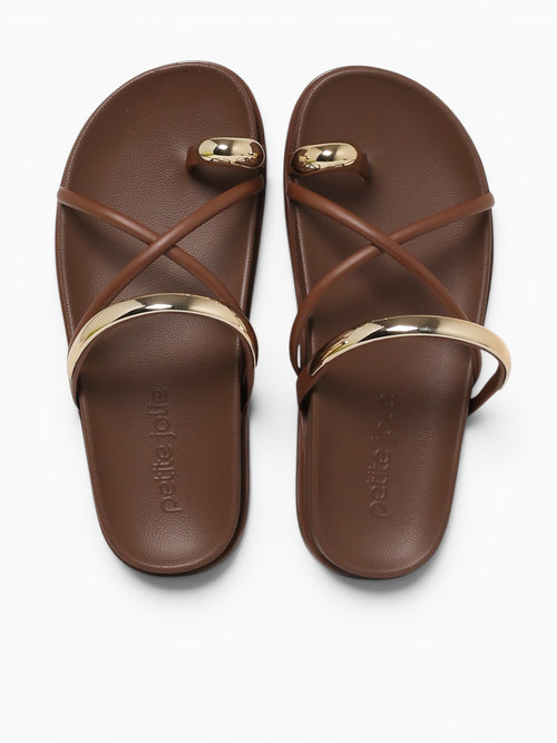 Ring Flat Chocolate Jlastic Brown / 5 / M