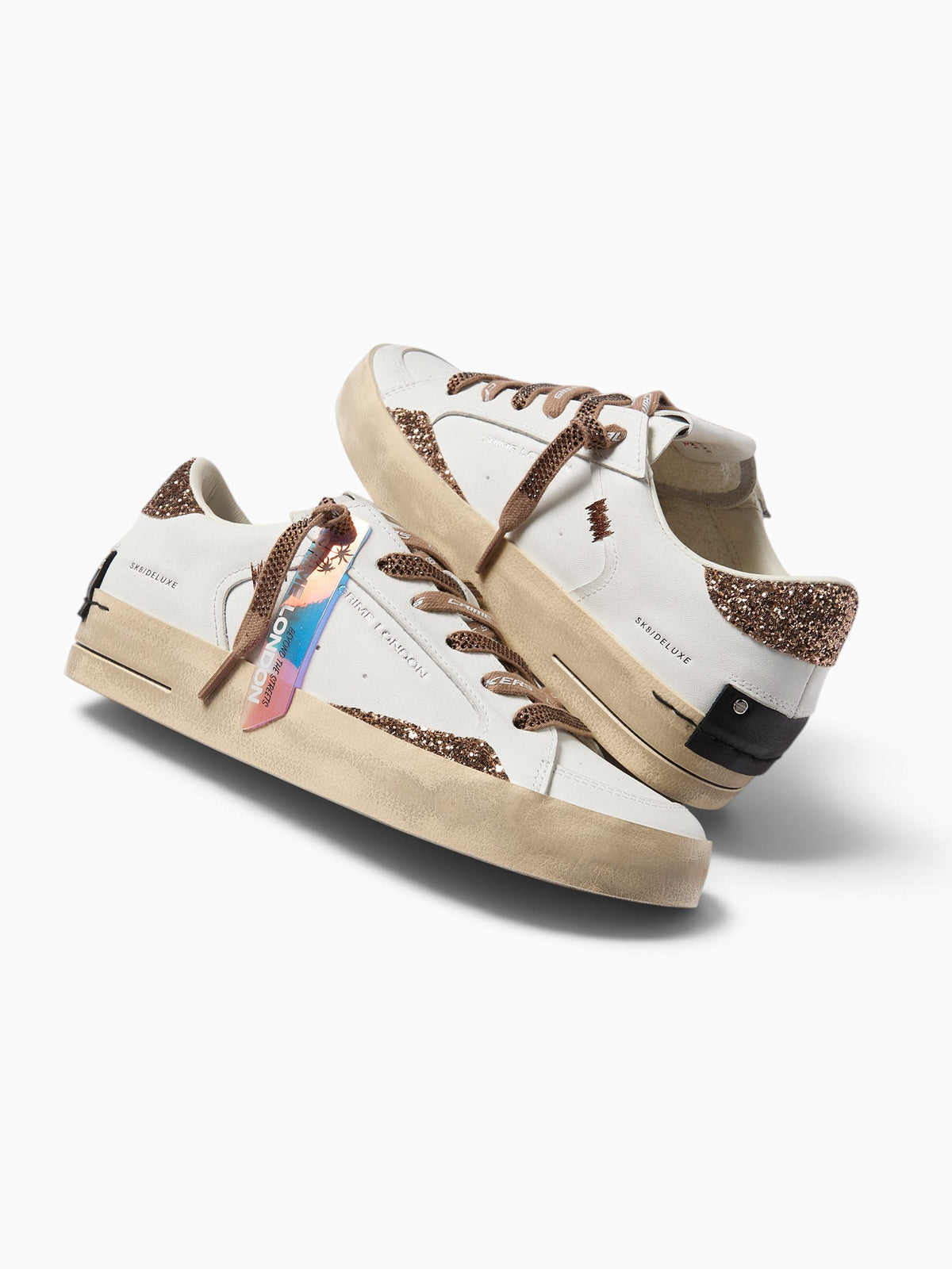 Sk8 Deluxe White Bronze leather Glitter White / 35 / M