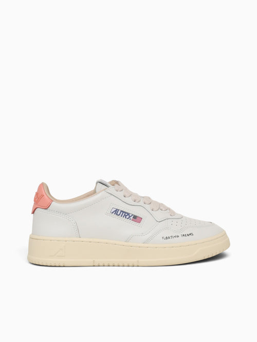 Medalist Low White Peach pink leather White Multi / 36 / M